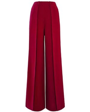 Solgo Atelier Dina Wide Leg Crepe Pant - Red