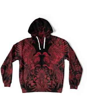 Aloha From Deer Nocturne Oversize Hoodie - Red