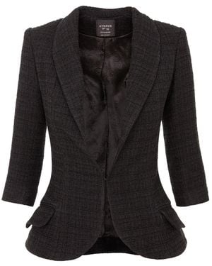AVENUE No.29 Structured Boucle Blazer - Black