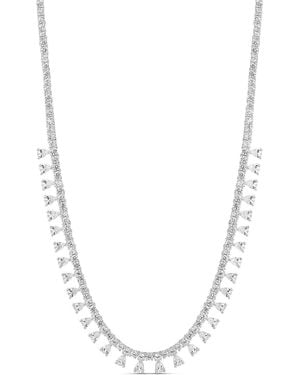 SHYMI Three Mm Drop Tennis Necklace - Metallic