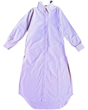 L2R THE LABEL Open-Back Shirt Dress - Purple