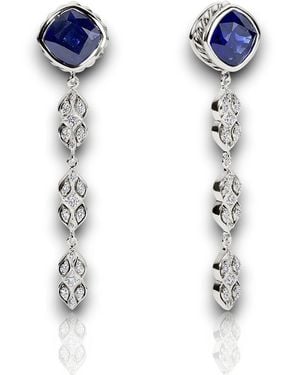 Daneila Léon Sterling Sapphires & Diamonds Chandelier Earrings - Blue