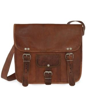 VIDA VIDA Vida Vintage Leather Day Satchel - Brown