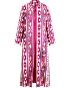 Kipépéo Sorayya Jajim Fringe-Cuff Long Coat - Pink