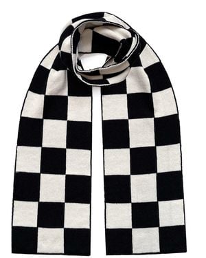 INGMARSON Checked Wool & Cashmere Scarf - Black