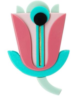 Gissa Bicalho Handmade Acrylic Brooch Iolanda - Blue