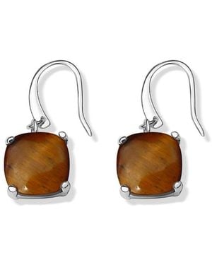 FV Jewellery La Stele And Tiger's Eye Dome Earrings - White