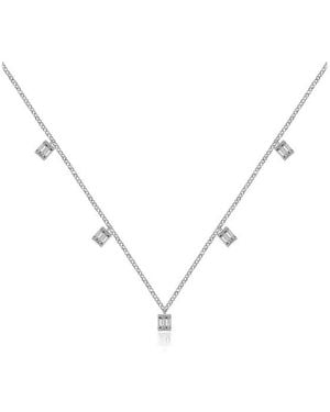 Genevieve Collection 18K Square Shape Diamond Necklace Choker - Metallic