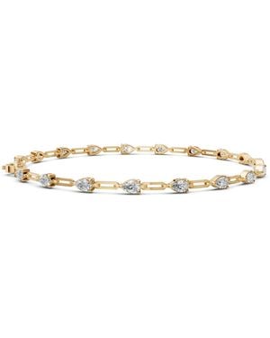 Aya Fine Jewelry 14K Pear Cut Lab Grown Diamond 3 Carat Tennis Bracelet - Metallic