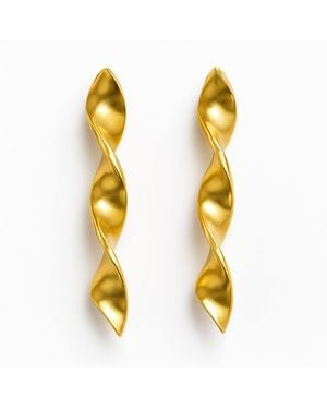 Silver & Elegant Co. Sculptural Twist Spiral Satin-Finish Earrings, 22K-Plated Bronze - Yellow