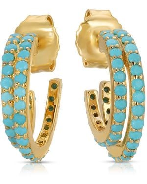 Native Gem Evil Twin Huggie Earring - Blue