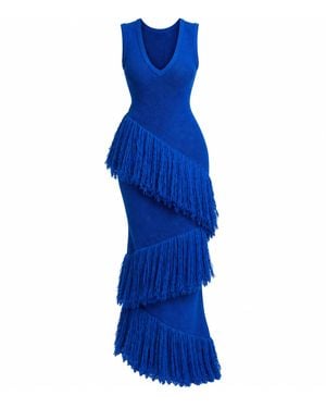 Ofuure Uyai Fringe Maxi Dress - Blue