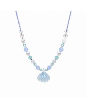 Ormiro Venus Aquamarine Shell Beaded Necklace - Blue