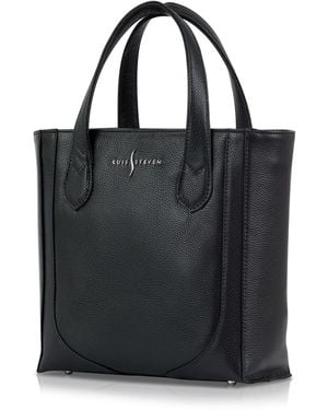 Luis Steven Small Bucket Tote- Pebble - Black