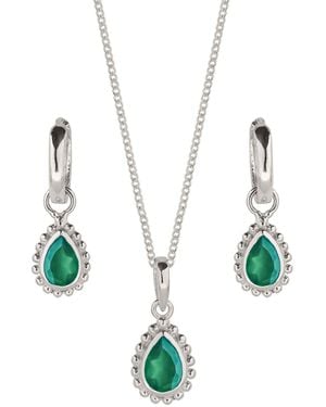 Charlotte's Web Jewellery May Birthstone Sterling Necklace And Earring Set - Green