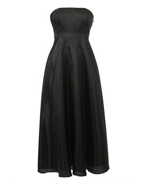 Smart and Joy Long Flared Taffeta Dress - Black