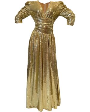 Julia Clancey Olivia Golden Sequin Palazzo Jumpsuit - Metallic