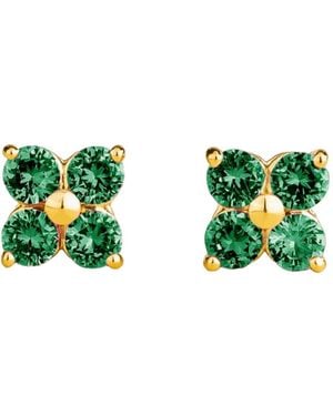 Juvetti Petale Earrings Set With Emerald - Green