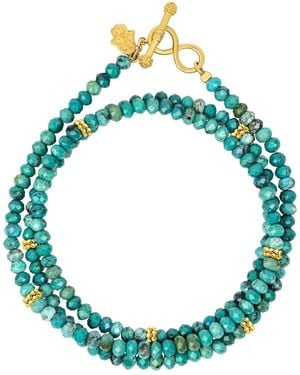 Karma and Luck Infinity Wrap Bracelet – Balance & Energy Gemstone Jewellery – Serene Mindset - Blue