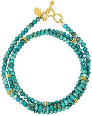 Karma and Luck Serene Mindset Infinity Wrap Bracelet - Blue