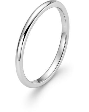 Unaloe Smooth Sterling Band: Elegant Simplicity - White