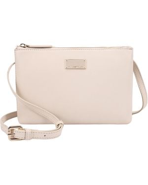 Paul Costelloe Yala Leather Crossbody Bag - Natural