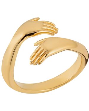 Lily Charmed Plated Hug Ring - Metallic