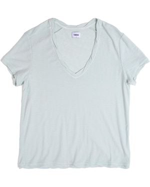 Vænn Slub Deep V Tee Milky - Blue