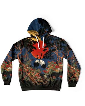 Aloha From Deer Two Herons Oversize Hoodie - Blue