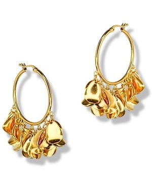Jaredjamin Large Petali Click-Top Hoop Earrings - Metallic