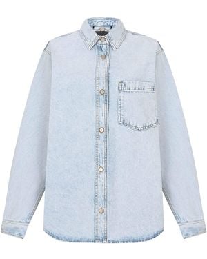 Gov Denim Oversized Denim Shirt – Light - Blue