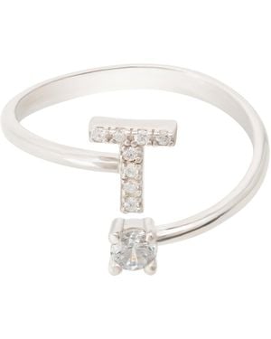 LÁTELITA London Initial Ring Silver T - White