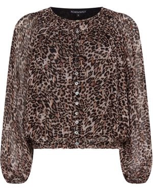 Rose & Nancy Sienna Print Blouson Blouse - Brown
