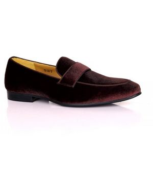 DAVID WEJ Alfred Velvet Loafers – Plum - Black