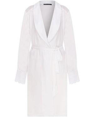 House of Silk Béatrice Satin Robe - White