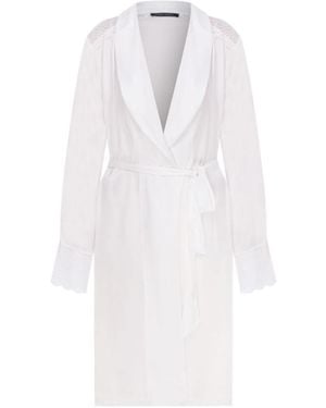 House of Silk Béatrice Satin Robe - White