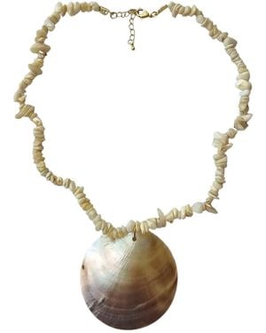 OhSun Lulu Shell & Glass Bead Necklace - Metallic