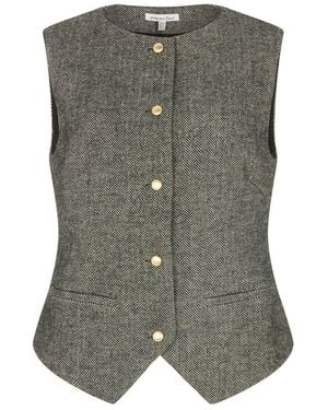 Lily and Lionel Pandora Tailored Herringbone Print Waistcoat - Grey