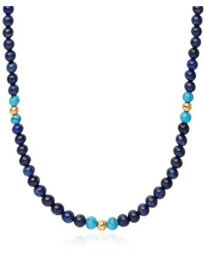 Nialaya Beaded Necklace With Lapis - Blue