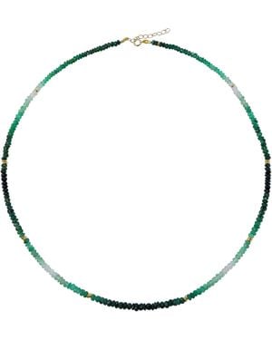 Bombyx House Emerald Ombre Station Necklace - Metallic