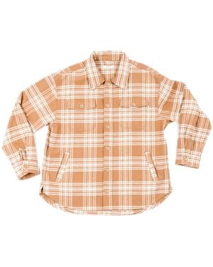 Ariko Plaid Bucky Split Hem Shirt Jacket - Pink