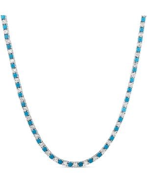 SHYMI Alternating Colour Tennis Necklace - Blue