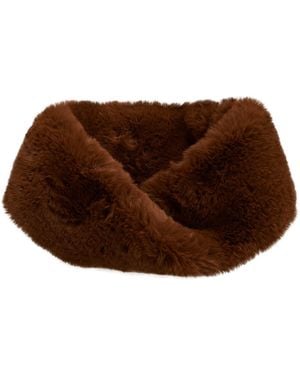 N'Onat Alexa Faux Fur Collar Round Scarf & Cuff Set - Brown
