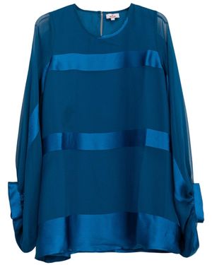 Niza Satin Fabric Top - Blue