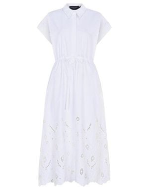 Exquise Leila Crisp And Chic Belted Dress - White