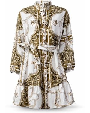 Casa Atelier by Ferdinando Fusco Neutrals Sahara Frou Frou Shirt - Multicolour