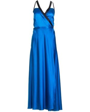 Roses Are Red Dory Silk Dress - Blue