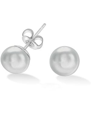 Dower & Hall Six Millimetre Dove Freshwater Pearl Studs - Metallic