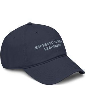 Anchor and Crew Gustatory Espresso Yourself Responsibly. Cotton Embroidered Cap - Blue