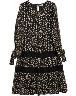 Niza Short Dress With Polka Dots - Black
